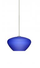 Besa Lighting 1XP-541087-SN - Besa Pendant Peri Satin Nickel Blue Matte 1x50W Halogen