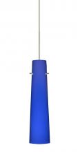 Besa Lighting RXP-5674CM-SN - Besa Camino Pendant Satin Nickel Cobalt Blue Matte 1x50W Halogen