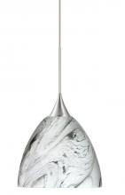 Besa Lighting 1XT-7570MG-SN - Besa Pendant Sasha Satin Nickel Marble Grigio 1x50W GY6.35