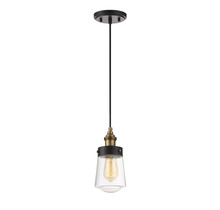 Savoy House 7-2064-1-51 - Macauley 1-Light Mini-Pendant in Vintage Black with Warm Brass