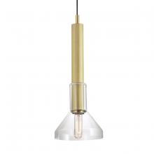 Norwell 5386-SB-CL - Funnel Pendant Light - Satin Brass