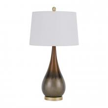 CAL Lighting BO-2994TB - 150W 3 way Carmi metal table lamp with hardback taper drum fabric shade