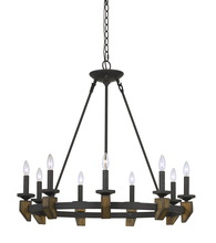 CAL Lighting FX-3517-9 - 60W X 9 Cruz Metal/Wood Chandelier