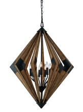 CAL Lighting FX-3679-9 - 60W X 9 Arezzo Wood Chandelier