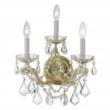 Crystorama 4403-GD-CL-MWP - Maria Theresa 3 Light Hand Cut Crystal Gold Sconce