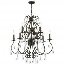 Crystorama 5019-EB-CL-MWP - Ashton 9 Light Hand Cut Crystal English Bronze Chandelier