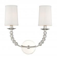 Crystorama 8012-PN - Mirage 2 Light Polished Nickel Sconce