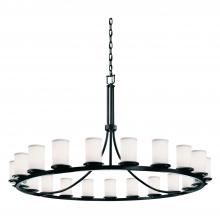 Justice Design Group FAB-8716-10-WHTE-MBLK-LED21-14700 - Dakota 21-Light 1-Tier Ring LED Chandelier