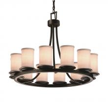 Justice Design Group FAB-8768-10-WHTE-MBLK-LED12-8400 - Dakota 12-Light Ring LED Chandelier (Short)