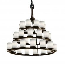 Justice Design Group FSN-8712-10-WEVE-DBRZ - Dakota 36-Light 3-Tier Ring Chandelier