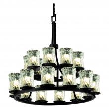 Justice Design Group GLA-8767-16-CLRT-MBLK-LED21-14700 - Dakota 21-Light 2-Tier Ring LED Chandelier