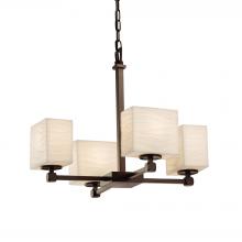 Justice Design Group PNA-8420-55-WAVE-DBRZ - Tetra 5-Light Chandelier