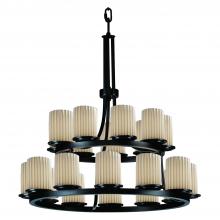 Justice Design Group POR-8767-10-PLET-MBLK-LED21-14700 - Dakota 21-Light 2-Tier Ring LED Chandelier