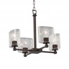 Justice Design Group FSN-8420-30-SEED-DBRZ-LED4-2800 - Tetra 4-Light LED Chandelier