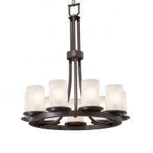 Justice Design Group FSN-8766-10-FRCR-DBRZ-LED9-6300 - Dakota 9-Light Ring LED Chandelier