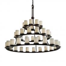 Justice Design Group POR-8714-10-WAVE-MBLK - Dakota 45-Light 3-Tier Ring Chandelier