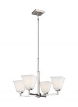 Generation Lighting 3113704EN3-962 - Ellis Harper transitional 4-light indoor dimmable ceiling chandelier pendant light in brushed nickel