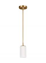 Generation Lighting 6124601EN3-848 - Alturas contemporary 1-light LED indoor dimmable ceiling hanging single pendant light in satin brass