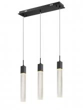 Avenue Lighting HF1900-3-GL-BK - The Original Glacier Avenue Collection Black 3 Light Pendant Fixture