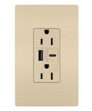 Legrand Radiant WRR26USBAC6I - radiant® Outdoor Ultra-Fast USB Outlet, Ivory