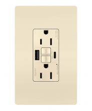 Legrand Radiant 1597TRUSBACLAC4 - radiant? Tamper-Resistant 15A Duplex Self-Test GFCI Receptacles with SafeLock? Protection, USB Type (4 pack)