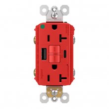 Legrand Radiant 2097HGTRUSBACRED - radiant? Hospital Grade Tamper-Resistant 20A Duplex Self-Test GFCI Receptacles with SafeLock?