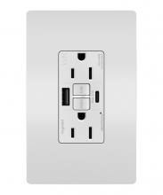 Legrand Radiant 1597TRWRUSBACW - radiant® Tamper-Resistant Weather-Resistant 15A Duplex Self-Test GFCI Receptacles with SafeLock® Pro