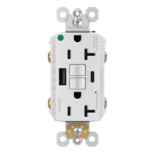 Legrand Radiant 2097HGTRUSBACW - radiant? Hospital Grade Tamper-Resistant 20A Duplex Self-Test GFCI Receptacles with SafeLock?