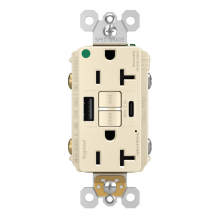 Legrand Radiant 2097HGTRUSBACLA - radiant? Hospital Grade Tamper-Resistant 20A Duplex Self-Test GFCI Receptacles with SafeLock?