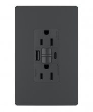 Legrand Radiant 1597TRUSBACGC4 - radiant® Tamper-Resistant 15A Duplex Self-Test GFCI Receptacles with SafeLock® Protection, USB Type 