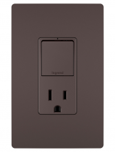 Legrand Radiant RCD38TRDBCC6 - radiant® Single Pole/3-Way Switch with 15A Tamper-Resistant Outlet, Dark Bronze