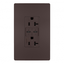 Legrand Radiant TR20USBPDDB - radiant® 20A Tamper Resistant Ultra Fast PLUS Power Delivery USB Type C/C Outlet, Dark Bronze