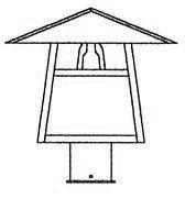 Arroyo Craftsman CP-12DCR-BK - 12" carmel post mount with dart overlay