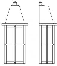 Arroyo Craftsman HW-8LOF-S - 8" hartford long body flush wall mount