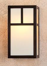 Arroyo Craftsman MS-12TGW-BK - 12" mission sconce with t-bar overlay