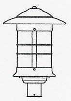 Arroyo Craftsman NP-14TN-P - 14" newport post mount fixture