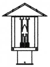 Arroyo Craftsman TRP-9ARAM-BK - 9" timber ridge post mount with arrow filigree