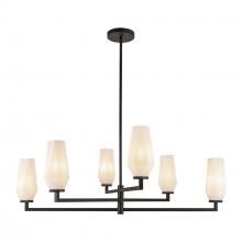 Alora Lighting CH424135MBOP - Krysta 35-in Matte Black/Opal Glass 6 Lights Chandelier