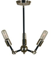 Framburg 4683 PN/MBLACK - 3-Light Polished Nickel/Matte Black Felix Chandelier