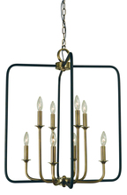 Framburg 4918 AB/MBLACK - 8-Light Antique Brass/Matte Black Boulevard Chandelier